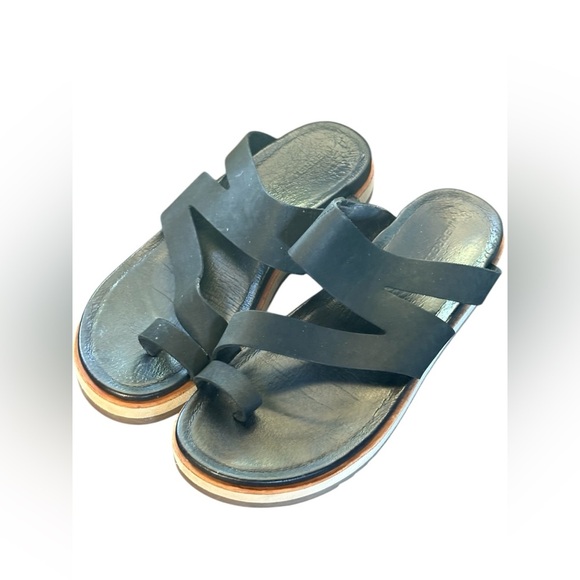 Merrell Juno black leather Wrap Sandals size 10 preloved excellent condition - Picture 1 of 9